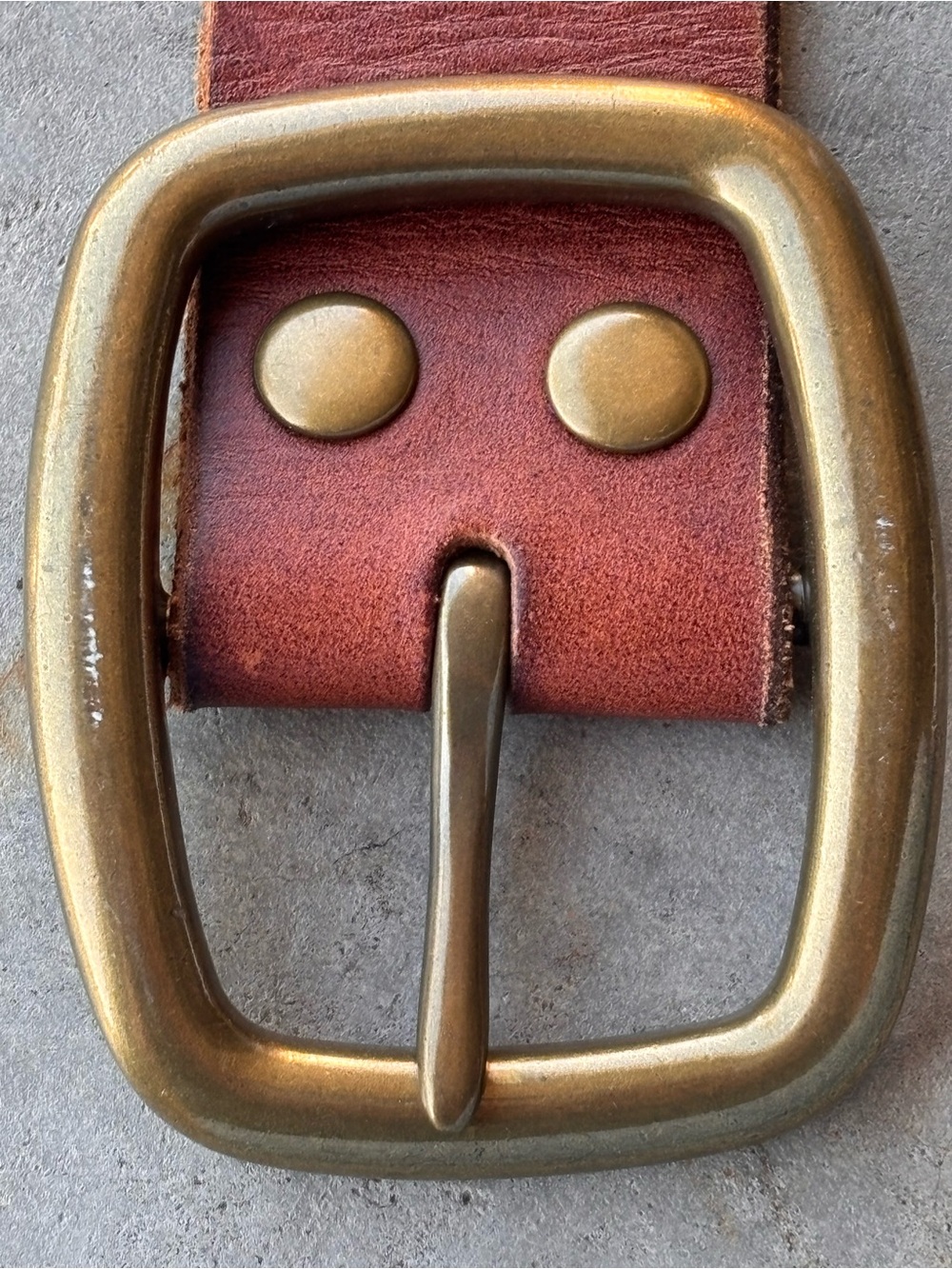 Lucky Brand Vintage Leather Belt Brass Buckle Western Americana Boho size 38 - Picture 5 of 6